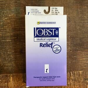 NEW Jobst Relief Stocking Compression 30-40 mmHg Socks Knee High Beige Medium M